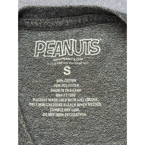 Peanuts Snoopy Shirt Mens Small Gray I Think Im Allergic To Mornings Comic Tee - Picture 4 of 6